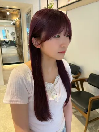 カラー 暖色カラー 奥村陽花のヘアスタイル