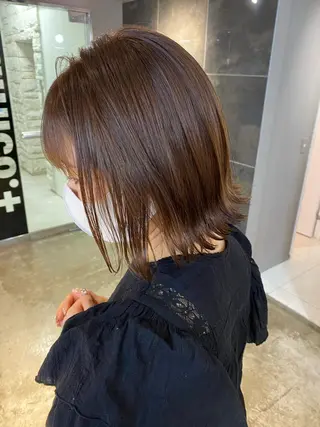 ミディアム カラー ヘアアレンジ メンズ キッズ ネイル マツエク・マツパ 透明感カラー🤎 ゆりのヘアスタイル