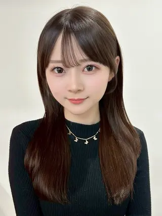 ロング カラー ✨顔まわりカット ✨渋谷人気No.1✨のヘアスタイル