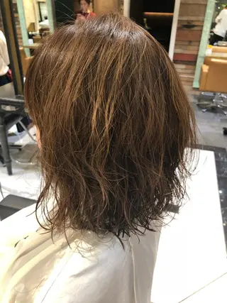 ミディアム パーマ 透明感/縮毛/ボブ CHIHIROのヘアスタイル