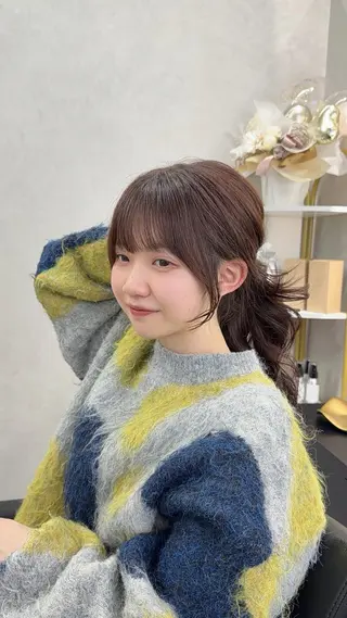 ミディアム ace 梅田所属・ツヤ髪レイヤー/ 顔まわり/kokiのヘアスタイル