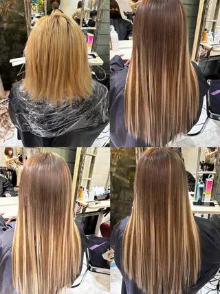 ロング カラー ササ キのヘアスタイル