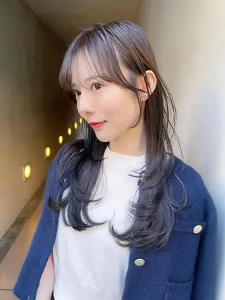 セミロング カラー AiM 大名　似合わせカットのヘアスタイル