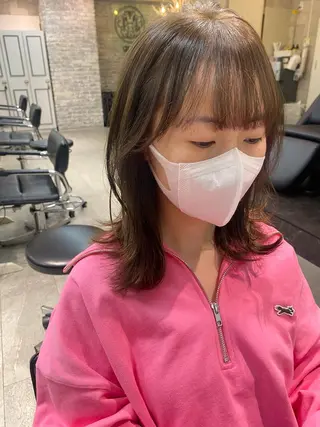 セミロング カラー 🤍韓国風ヘア 柴田真帆🤍のヘアスタイル