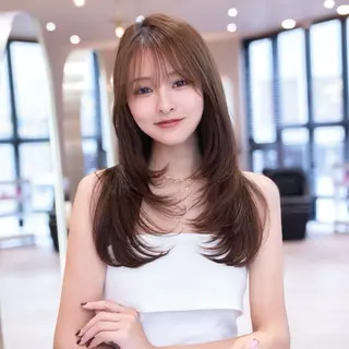 セミロング カラー 渋谷/韓国レイヤー/ 艶カラー/nanoのヘアスタイル