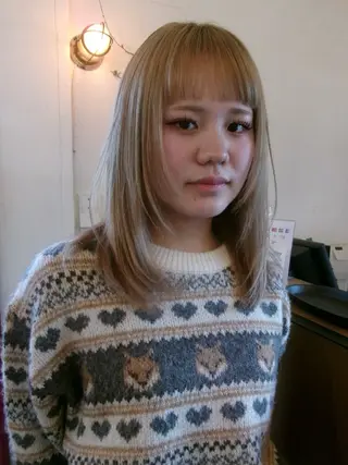 セミロング カラー デザインカット🎨 ボブ🫟おざきのヘアスタイル