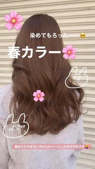 セミロング カラー 柔らか垢抜けｶﾗｰと ｶｯﾄ🫧ASUKAのヘアスタイル