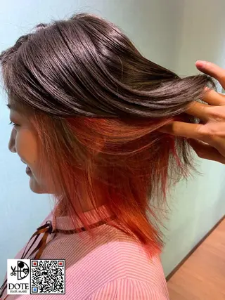 ミディアム カラー 薬師寺 優のヘアスタイル