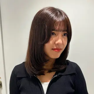 ミディアム のむらあんじゅ/ 韓国風レイヤーೀのヘアスタイル