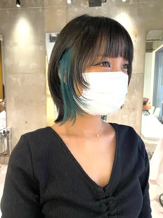 ミディアム カラー すぎもと さき⚡️ レイヤー･*パーマのヘアスタイル