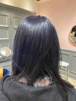 セミロング カラー カットモデル ヨネダのヘアスタイル