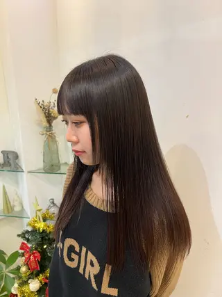 ロング カラー ブリーチしない暖色 カラー🥀杉 優菜のヘアスタイル