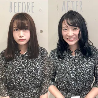 ミディアム カラー パーマ ヘアアレンジ 【ツヤ髪美容師】 ツダケイスケのヘアスタイル