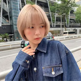 ショート カラー ナチュラル×色気パ ーマ 渋谷/マナミのヘアスタイル