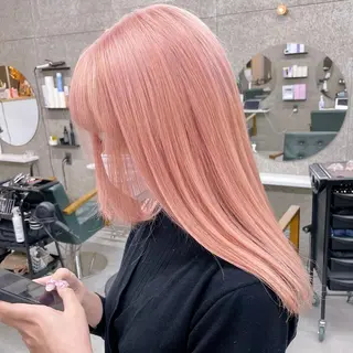 セミロング カラー Lull1人美容室 バレイヤージュのヘアスタイル