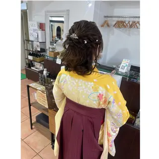 ミディアム ヘアアレンジ 🦋エクステ/透明感 カラー🦋宮川莉央のヘアスタイル