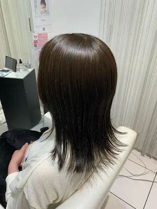 ミディアム YASU🍎CUT 赤系カラー/ヘアケアのヘアスタイル