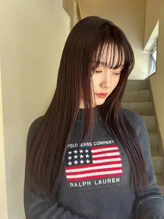 ロング カラー 薄暮 マツイ レンのヘアスタイル
