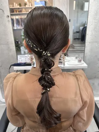 ロング ヘアアレンジ 池田 華怜のヘアスタイル