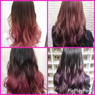 ロング カラー ササ キのヘアスタイル