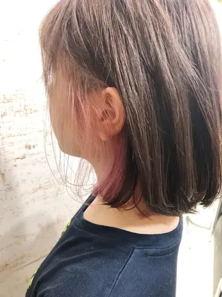 ミディアム カラー ケアブリーチ /髪質 改善/古橋圭史郎のヘアスタイル