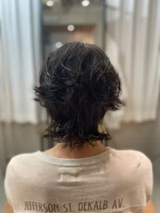 ミディアム パーマ メンズ 清水 保博のヘアスタイル