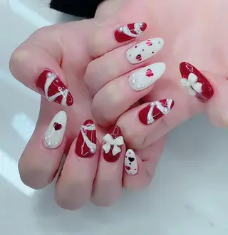 ネイル I-nailロング /ワンホン/キラキラのネイルデザイン