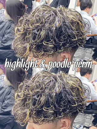 カラー パーマ メンズ パーマ/ダブルカラー ブリーチ⭐️海斗のヘアスタイル