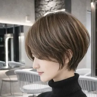 ショート 《髪質改善✖️レイヤ ー🩶》ナオヤのヘアスタイル
