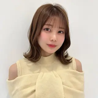 ミディアム カラー ボブ/レイヤー /植原健太のヘアスタイル