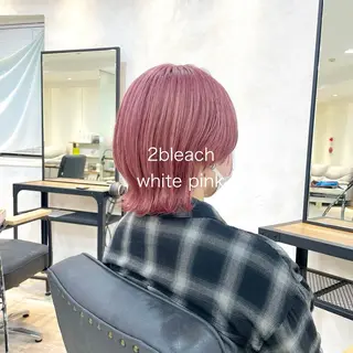 ショート カラー ゆさこのか ダブルカラー／縮毛のヘアスタイル