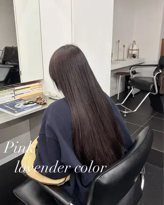 ロング カラー 【ヤマザキアヤメ】 艶カラー/縮毛矯正のヘアスタイル