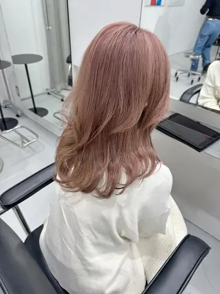 ミディアム 縮毛矯正/ベージュ 新潟/レイヤー/有紗のヘアスタイル