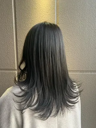 セミロング ✨🎨ブリーチなし 透明感カラー✨美友のヘアスタイル