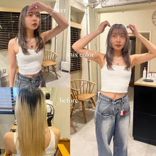 ロング カラー 🦮shiori アイドルオタク🦮のヘアスタイル
