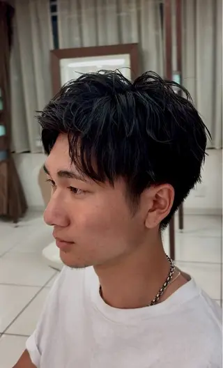 メンズ 暖色カラー❤️横浜 エクステらん🦖のヘアスタイル