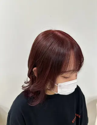 セミロング カラー 艶髪 黄金比みくのヘアスタイル