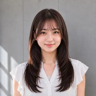 ロング カラー 盛れる顔まわりカット 髪質改善/渋谷/れんのヘアスタイル