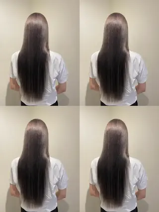 ロング カラー 金島 青のヘアスタイル