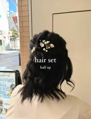 ミディアム ヘアアレンジ ブリーチなしカラー/ 暖色カラー/艶カラーのヘアスタイル