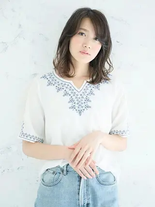 ミディアム カラー パーマ truck あべの店のヘアスタイル