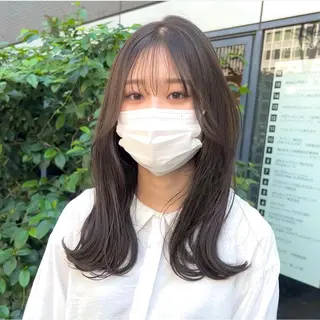 セミロング カラー パーマ ヘアアレンジ メンズ キッズ ネイル マツエク・マツパ アイブロウ 前川 朋香のヘアスタイル