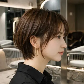 ショート カラー 《髪質改善✖️レイヤ ー🩶》ナオヤのヘアスタイル