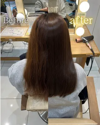 セミロング 縮毛矯正💎/ 髪質改善ストレートのヘアスタイル