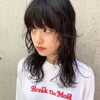 ミディアム パーマ カラー MARLE 布施店のヘアスタイル