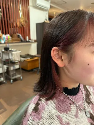 ミディアム カラー 💜推しインナー カラー/菊池柊真💜のヘアスタイル