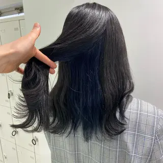 セミロング カラー パーマ ヘアアレンジ ネイル マツエク・マツパ 韓国風ベージュ🤎 赤みなし🌿横浜🤎のヘアスタイル
