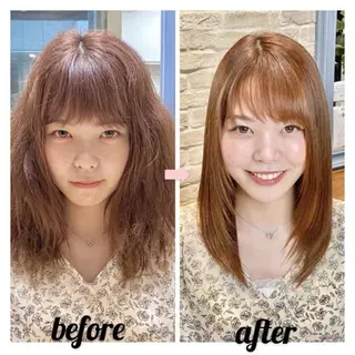セミロング 縮毛矯正/髪質改善 の専門家IKEのヘアスタイル