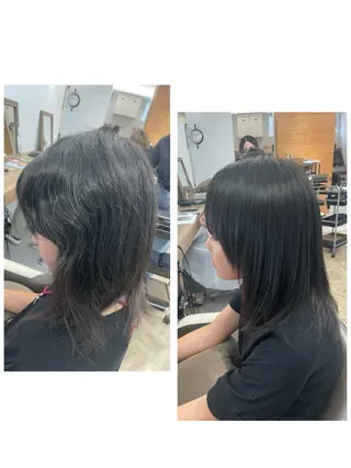 セミロング パーマ やまこし 美裕樹のヘアスタイル