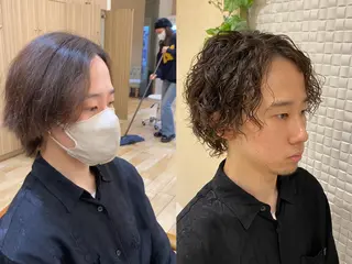ミディアム 新宿メンズパーマ ヨモギダのヘアスタイル
